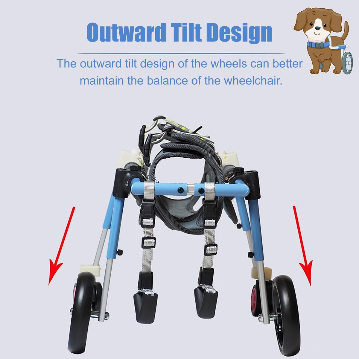 Adjustable Full Support Dog Wheelchair/Pets Cart, Dog Mobility Aids for Back Legs Pet Activity Structure, Disabled Leg Brace for Dogs Back Leg(XL)