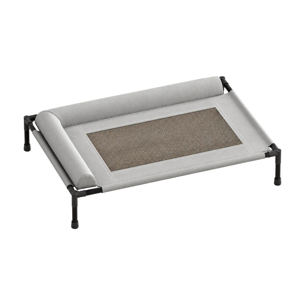 Almencla Heightened Dog Bed with Metal Frame Washable Elevated-Canine Bed with Side Bolsters for Travel, M, 3 Pillow