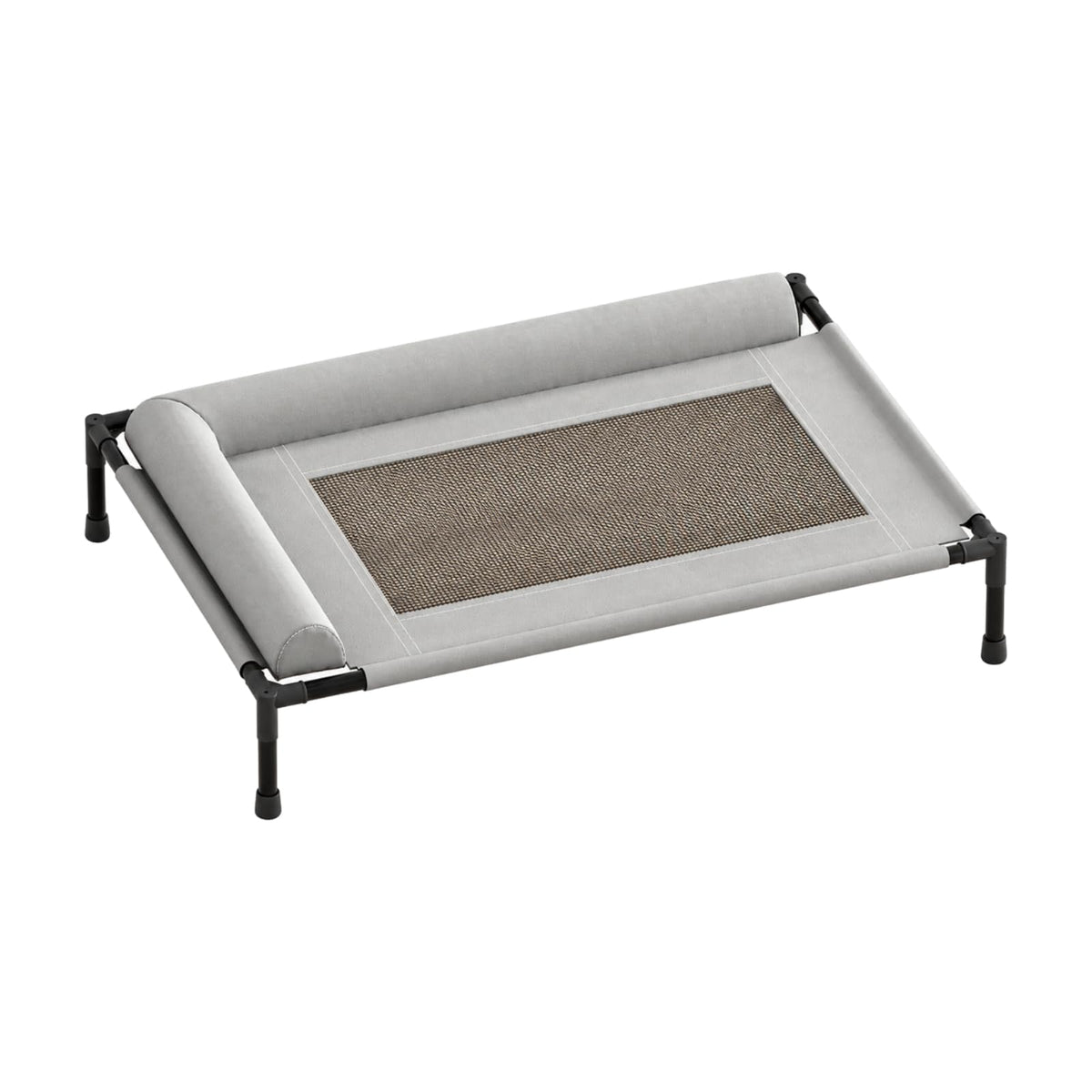 Almencla Heightened Dog Bed with Metal Frame Washable Elevated-Canine Bed with Side Bolsters for Travel, M, 3 Pillow