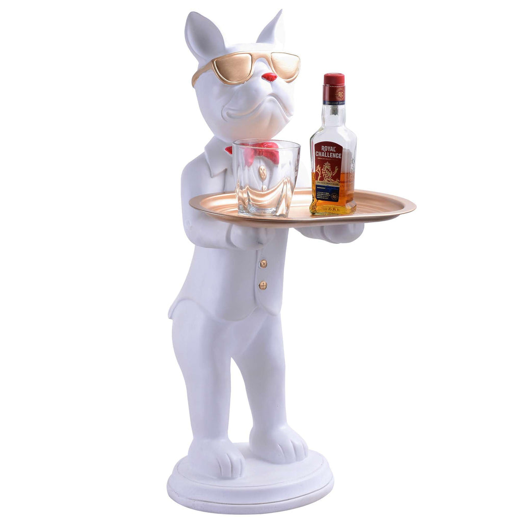 ADI_Crafts Cool Dog Showpiece with Plate for Home Décor Item | Kitchen,Bedroom,Office,Dinning Table Decorative Item -09