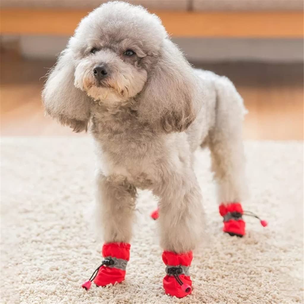 4 Antiskid Puppy Shoes Pet Protection Soft-Soled Pet Dog Shoes Winter Prewalkers Soft Supplies Pet Paw Care (Colour: Blue Size : 1 Code) (Blue 7 Code)