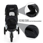 3 Wheel Pet Stroller Foldable for Small Medium Dogs and Cats, Pet Supplies Travel Beach Pet Buggy Dog Bicycle Trailer with Large Storage Basket, Capacity 25Kg (Color : Gray)