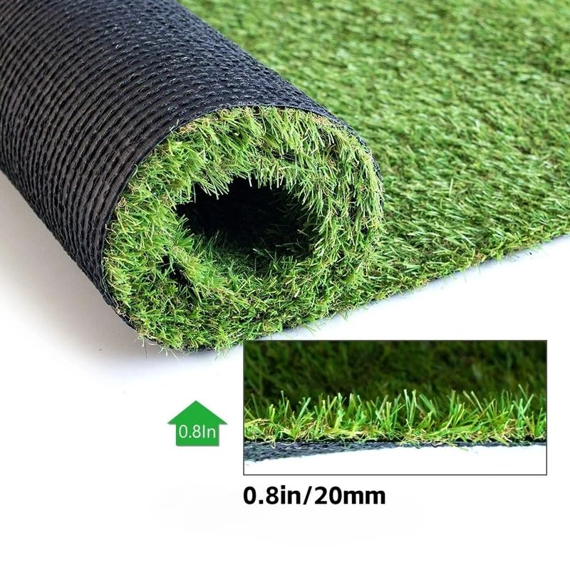 Artificial Grass 0.8 Inch Fake Turf Customizable Size 7FT x 73FT