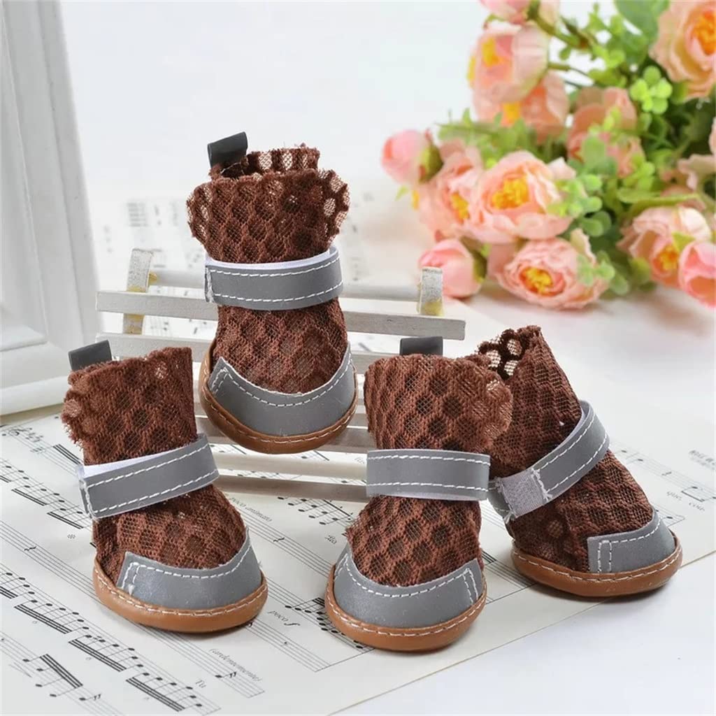 4 Piece Dog Shoe Covers for Small and Medium Pet Supplies Sandals Wear Resistant Pets(E,Size 1)