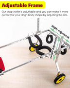 Adjustable 2-Wheel Dog Wheelchair for Back Legs - Pet Knee Brace Cart for Large, Medium & Small Dogs & Cats - Injury Recovery Stroller (L Size)