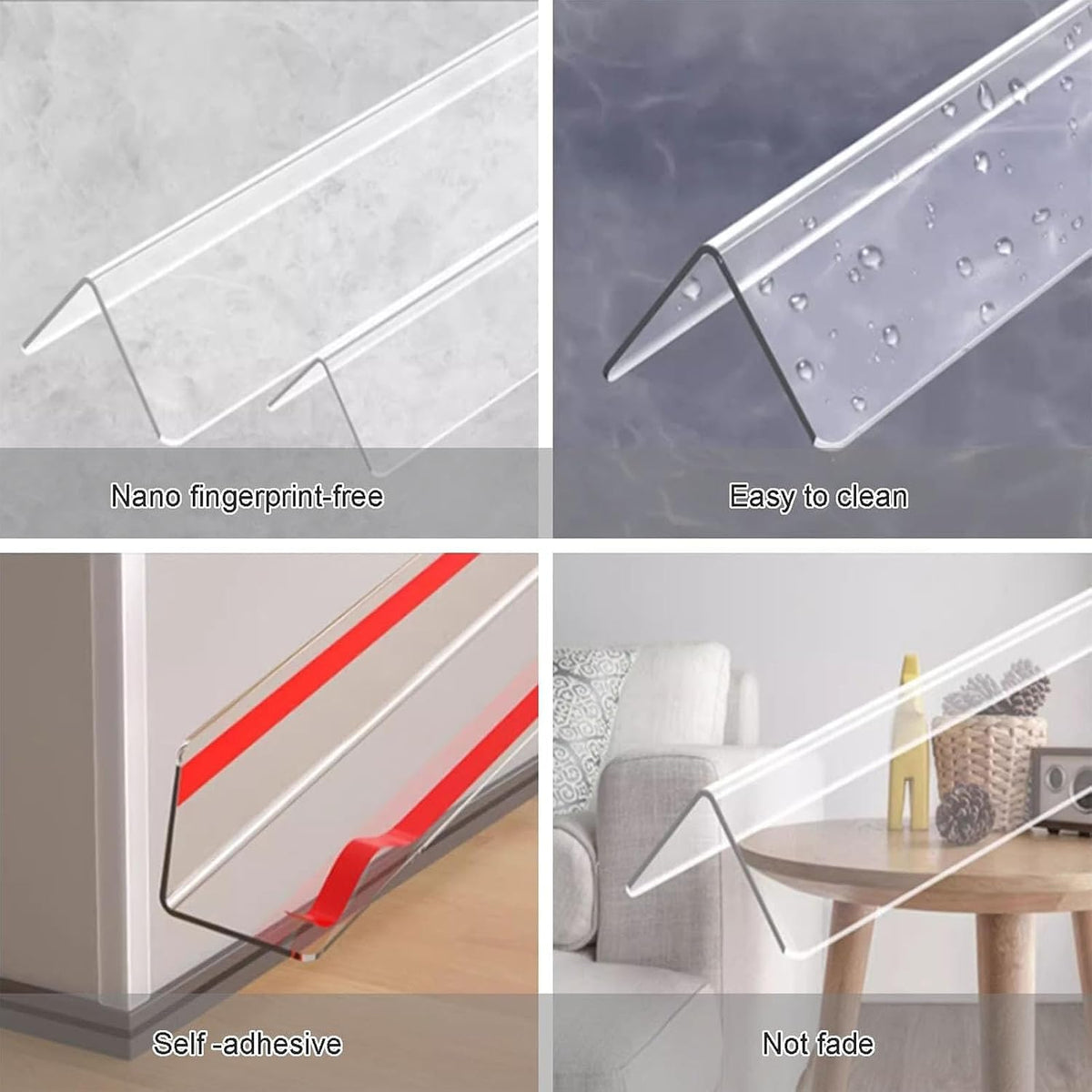 8ft Self-Adhesive Wall Corner Protector, 90° Edge Molding Bumper