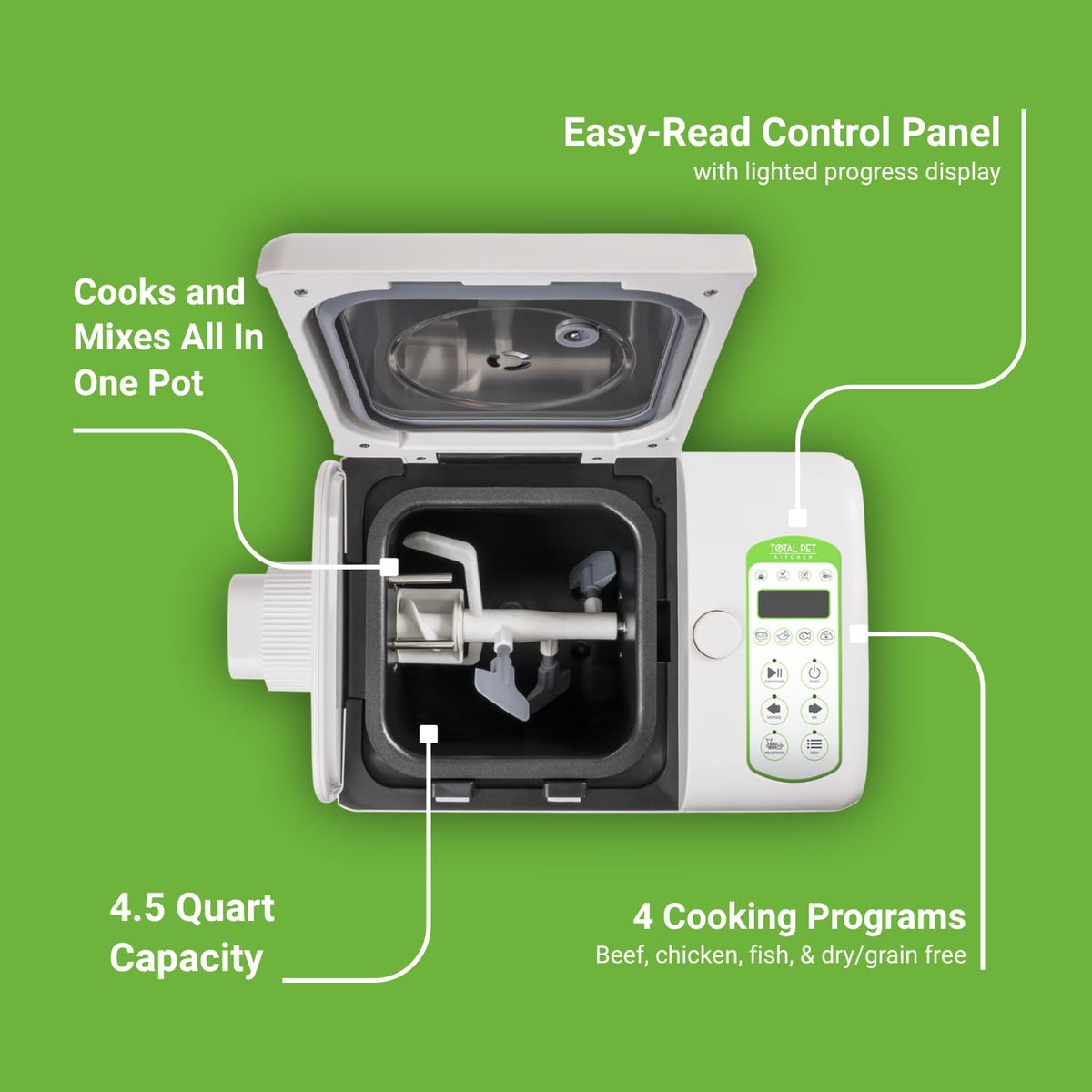 4-in-1 Pet Food Maker/Multi-Cooker- 4.5 Quart Capacity