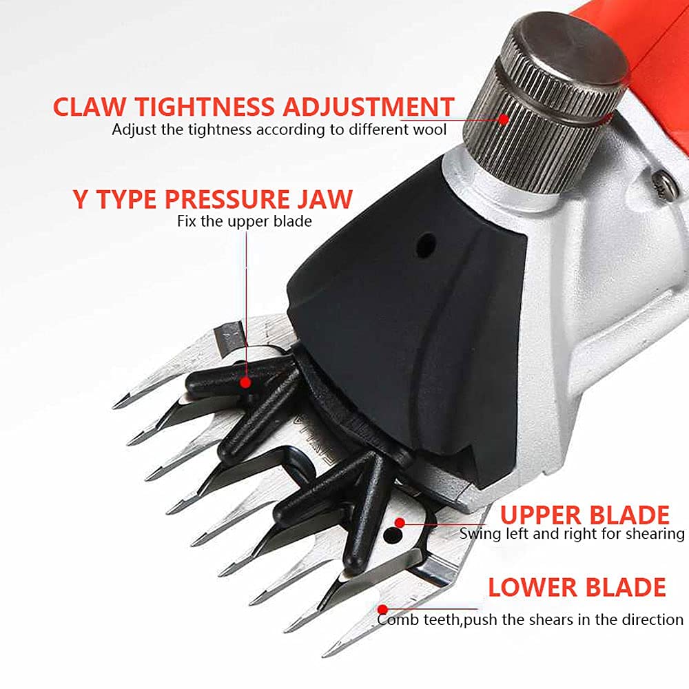1200W Sheep Shears Electric Clipper 6 Speed Shearing Hand Piece Cutter Grooming Farm Pet Supplies Livestock for Goats, Alpaca, Sheep Hair Trimming Grooming