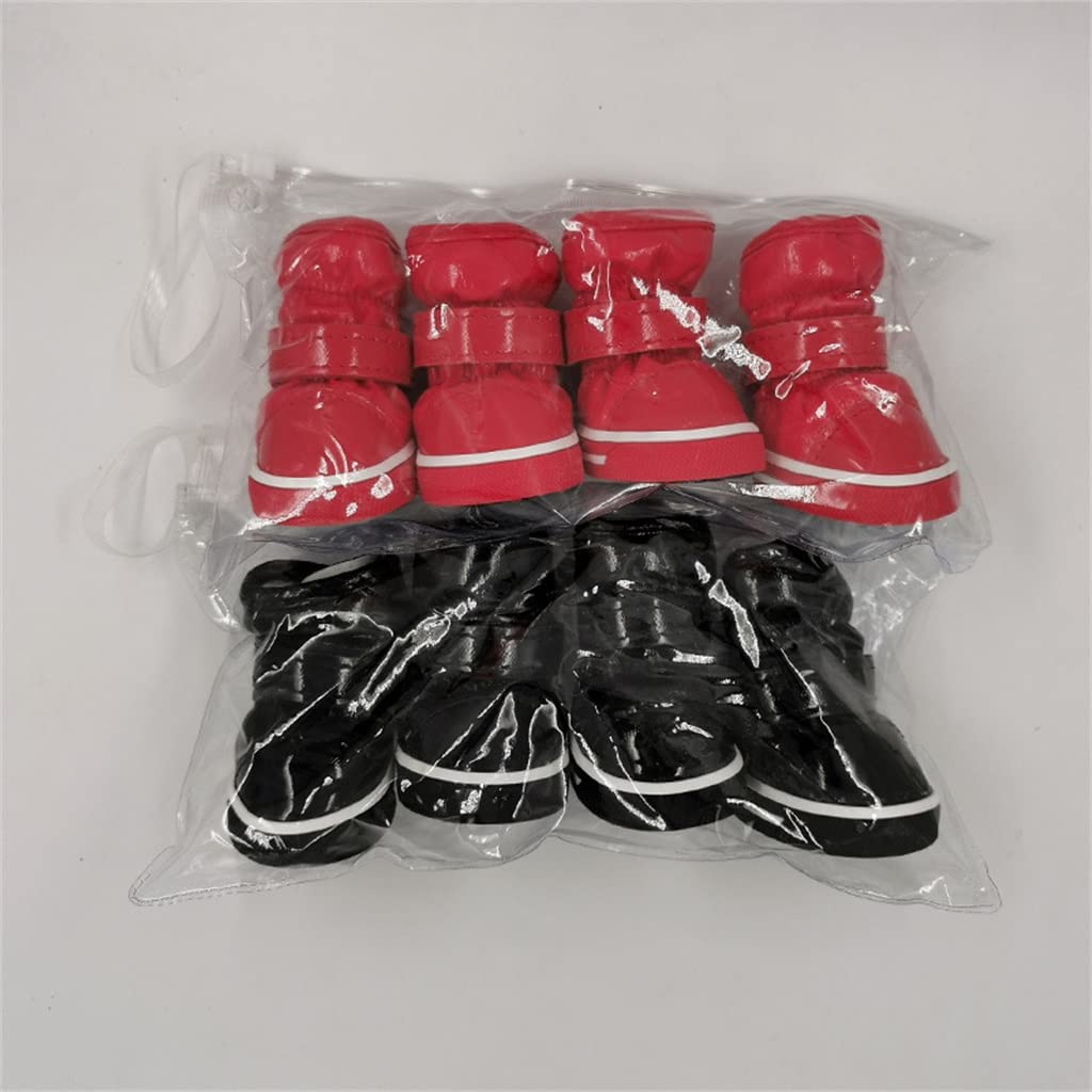 4pcs/Set Winter Pet Dog Shoes Small Warm Fleece Puppy Soft Supplies(D,Size 3)