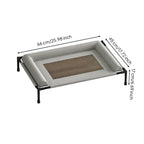 Almencla Heightened Dog Bed with Metal Frame Washable Elevated-Canine Bed with Side Bolsters for Travel, M, 3 Pillow