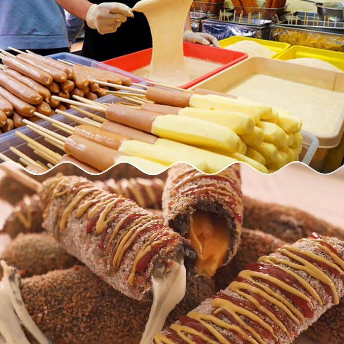 12L Large Capacity Commercial Automatic Cheese Hot Dog Sticks Fryer Electric Deep Hot Corn Dog Fryer Machine