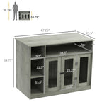47-Inch Dog Crate Furniture with Storage for Medium and Large Dogs, Gray