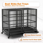 54" Heavy Duty Dog Crate, Indestructible Kennel for Giant Dogs