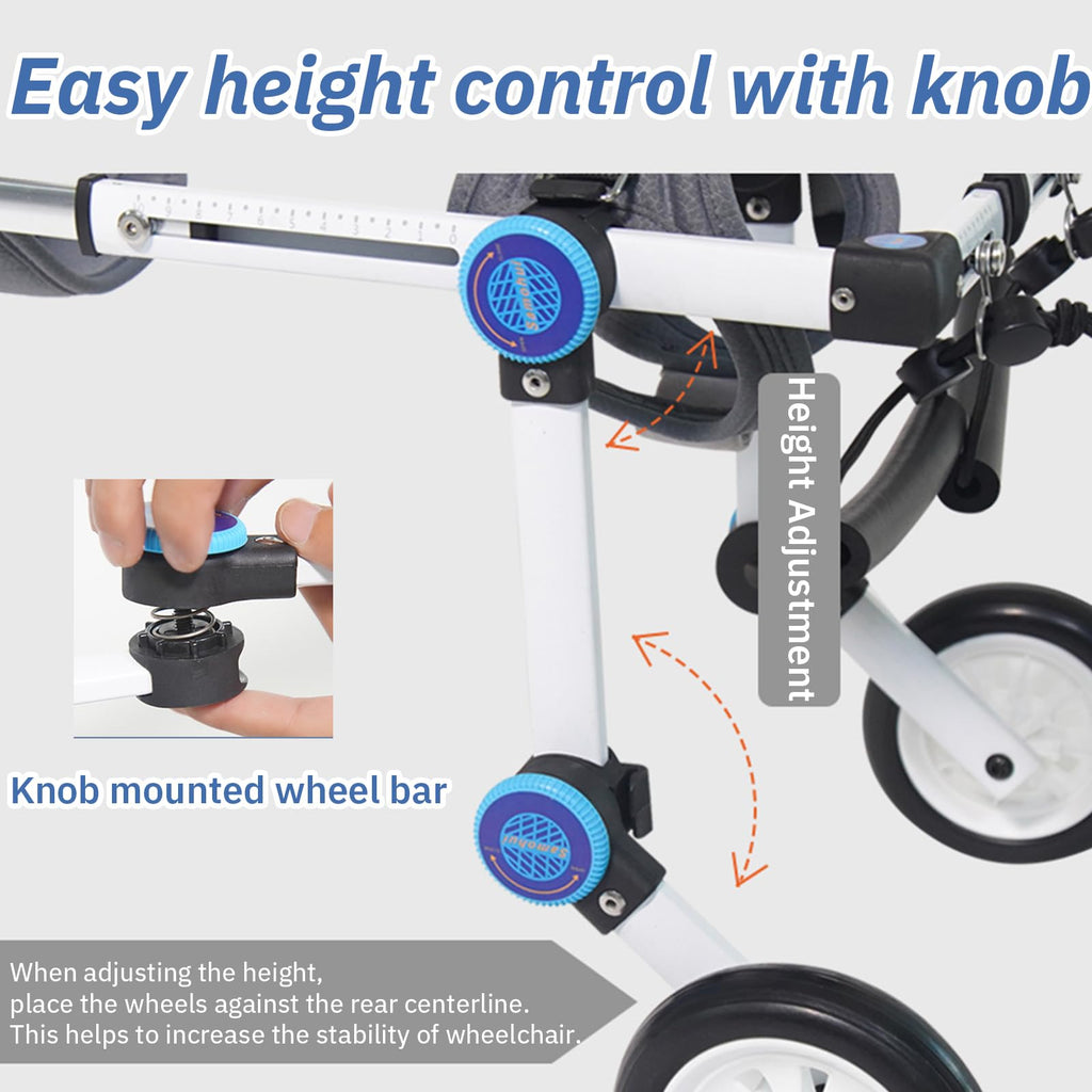 Adjustable Dog Cart, Dog Wheelchair for Back Legs, Foldable Dog Wheelchair Dog Leg Brace and Hip Support Assist Small Pets with Paralyzed Hind Limbs to Recover Their Mobility,XL