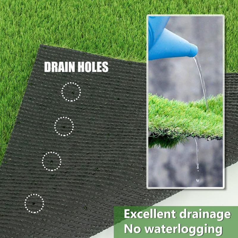 Artificial Grass 0.8 Inch Fake Turf Customizable Size 7FT x 73FT