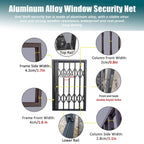 Aluminium Alloy Folding Window Bars for Security – Burglar-Resistant Design for Sliding Doors & Windows, Pet Protection for Cats & Dogs (W48xH71in/120x180cm)