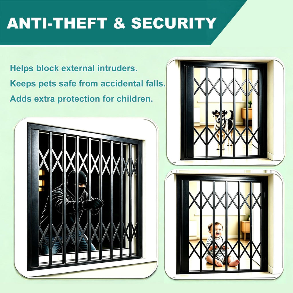 Anti Theft Heavy Duty Security Gate, Collapsible Retractable