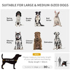 1-Click Foldable Doggy Stroller for Medium Large Dogs, Pet Stroller with Storage, Smooth Ride with Shock Absorption, Mesh Window, Safety Leash, Big Dog Walking Stroller, Black
