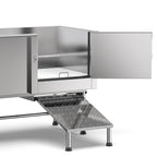 62" Stainless Steel Pet Dog Bath Tub with Faucet (Right door/Left Drain), 62 x 27 x 58"