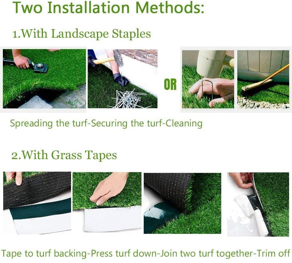 Artificial Grass for Dogs Indoor Outdoor Rug Carpet Customized Sizes Fake Grass for Pets, Realistic Artificial Turf Rug for Patio, Blade Height 1.38 Inch 6Feet X 48Feet