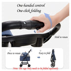 3 Wheel Pet Stroller Foldable for Small Medium Dogs and Cats, Pet Supplies Travel Beach Pet Buggy Dog Bicycle Trailer with Large Storage Basket, Capacity 25Kg (Color : Gray)