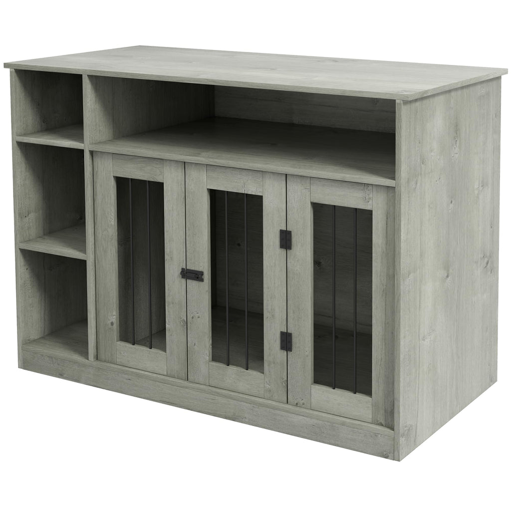 47-Inch Dog Crate Furniture with Storage for Medium and Large Dogs, Gray