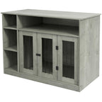 47-Inch Dog Crate Furniture with Storage for Medium and Large Dogs, Gray
