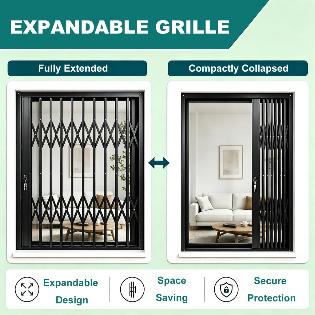 Anti Theft Heavy Duty Security Gate, Collapsible Retractable