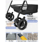 3 Wheel Pet Stroller Foldable for Small Medium Dogs and Cats, Pet Supplies Travel Beach Pet Buggy Dog Bicycle Trailer with Large Storage Basket, Capacity 25Kg (Color : Gray)