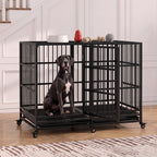 54" Heavy Duty Dog Crate, Indestructible Kennel for Giant Dogs