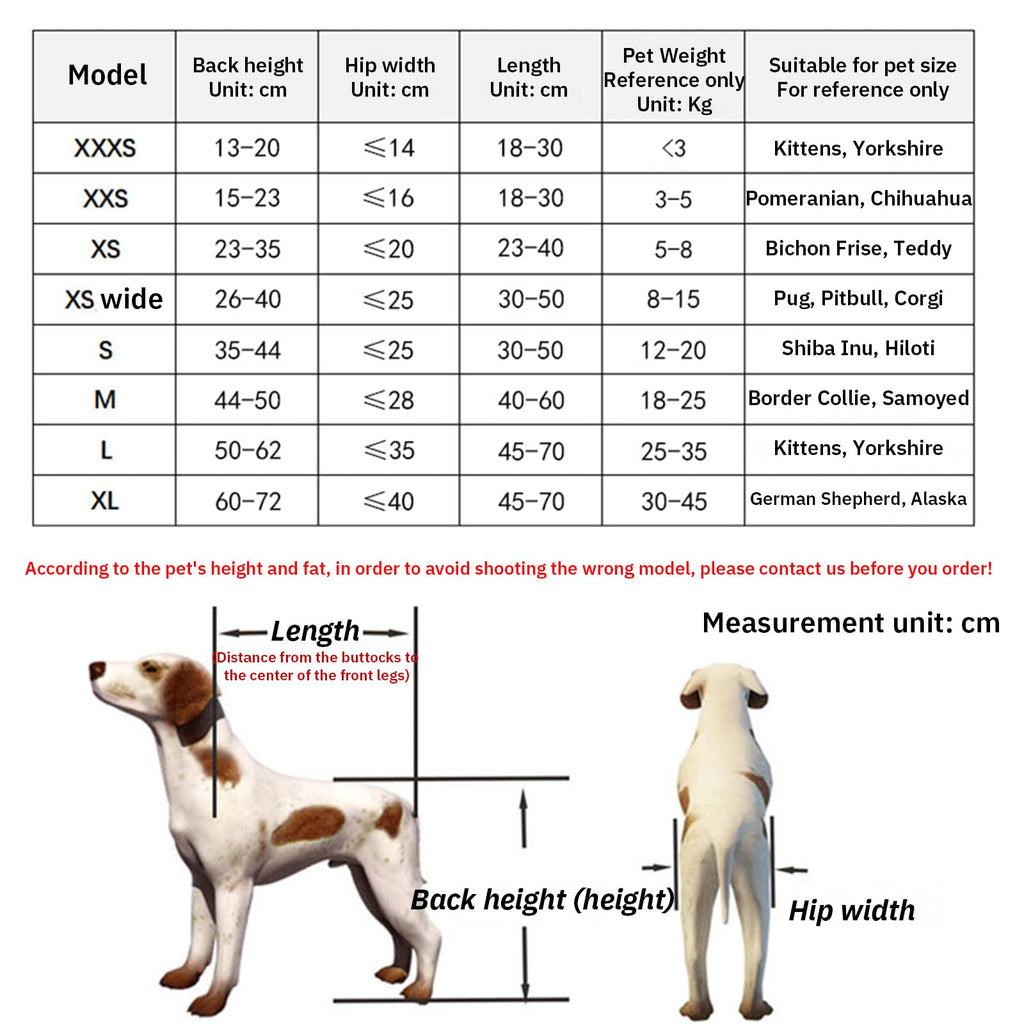 Adjustable Dog Cart, Dog Wheelchair for Back Legs, Foldable Dog Wheelchair Dog Leg Brace and Hip Support Assist Small Pets with Paralyzed Hind Limbs to Recover Their Mobility,XL