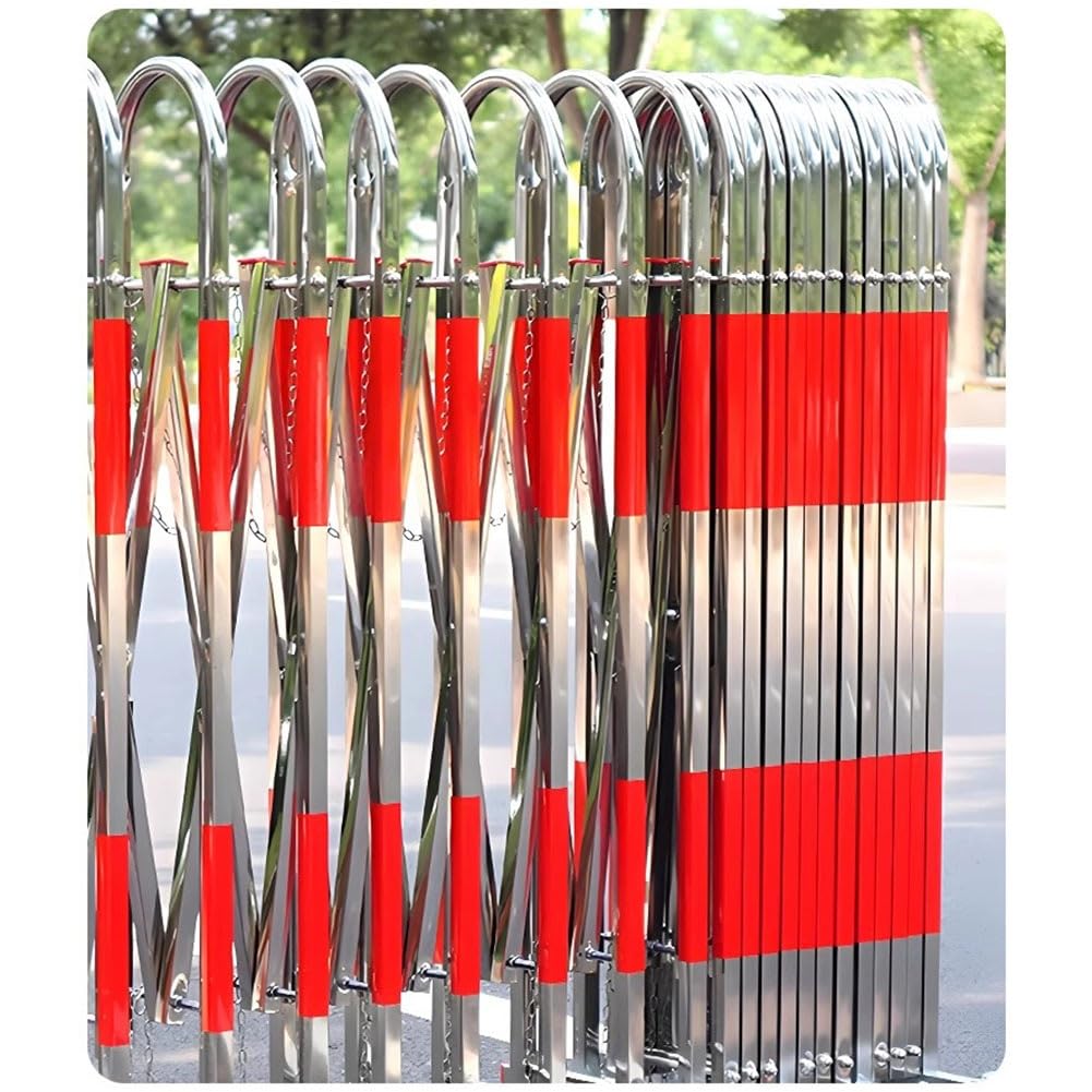 Adjustable Stainless Steel Expandable Safety Gate - Mobile Barrier for Parks, Garages & Hospitals - 1.3x4m Traffic Control Solution for Crowd Management