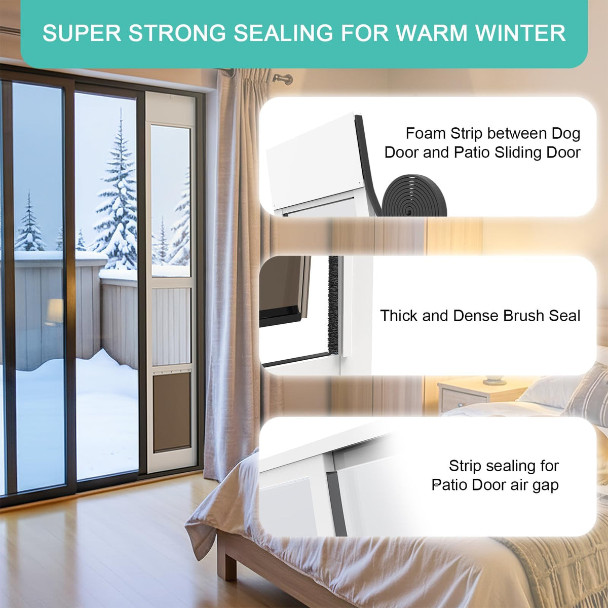 Aluminum Dog Door for Sliding Glass Door, Large