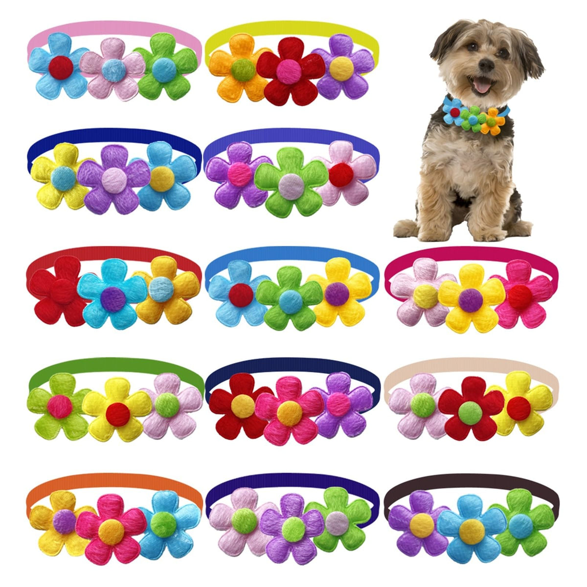 50/100 Pcs New Pets Dog Grooming Supplies Spring Flower Puppy Collar Bow Ties Accessories Cute Dogs Tie Necktie