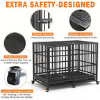 54" Heavy Duty Dog Crate, Indestructible Kennel for Giant Dogs