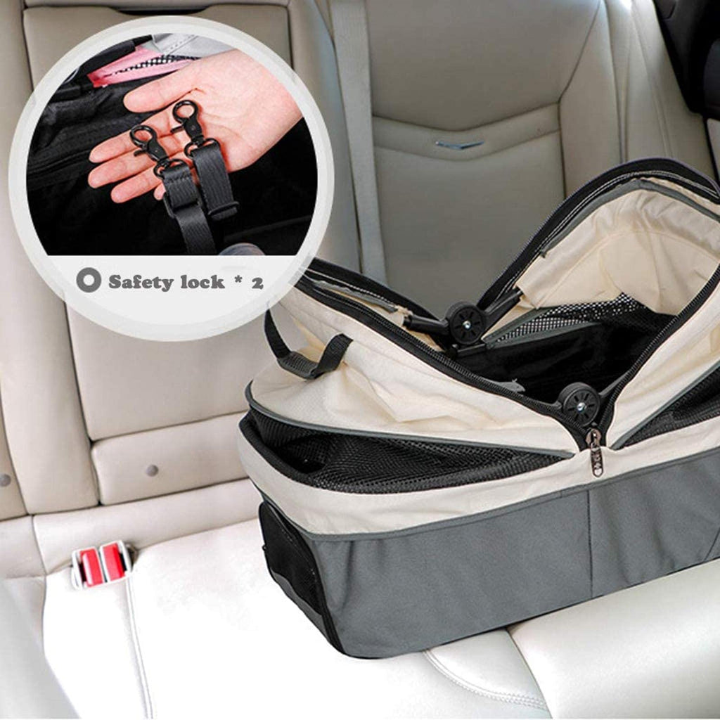 4 Wheel Foldable Dog Stroller Pushchairs Pram Detachable Carrier Lightweight Travel Pet Strollers for Cats and Dogs Up to 20KG Pet Supplies Accessories (Pink)