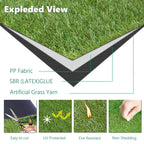Artificial Grass 0.8 Inch Fake Turf Customizable Size 7FT x 73FT
