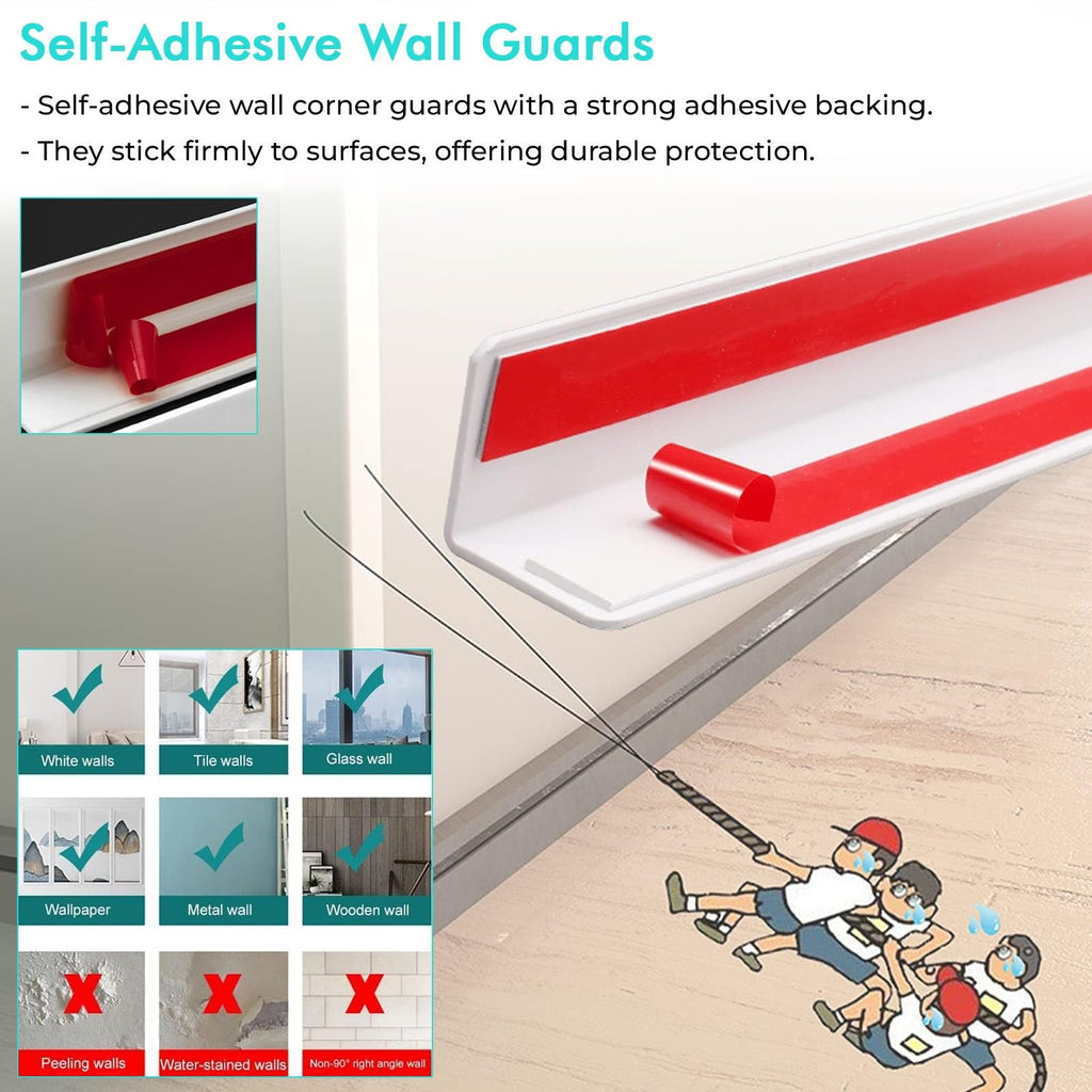 5 10 15 20 30 Pcs Corner Wall Guards & Edge Protectors 8FT, Paintable Drywalls Corner Bumper/ Self Adhesive Wall Edging Trim Strips To Home Office Protect Walls, Dog Chewing Damage(White 25 PCS)