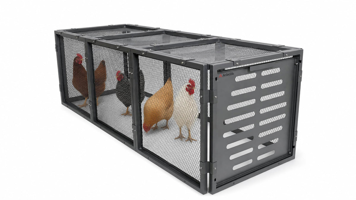Anleolife Chicken Tunnel, Predator Proof Galvanized Modular Chicken Run