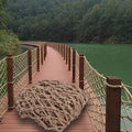 16x26FT Outdoor Safety Net - Anti-Fall Climbing & Balcony Protection, Durable Jute Hemp Rope Mesh for Kids, Pets, Trucks & Trailers, Retro Design