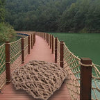16x26FT Outdoor Safety Net - Anti-Fall Climbing & Balcony Protection, Durable Jute Hemp Rope Mesh for Kids, Pets, Trucks & Trailers, Retro Design