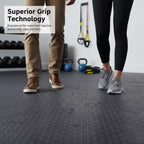 1/8 Inch Thick Large Outdoor Waterproof Rubber Mat with Diamond Plate Design for Home Gym, Dog Crate, Patio, Garage, Balcony