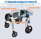 Adjustable 4-Wheel Dog Wheelchair for Back Legs - Pet Mobility Aid for All Breeds - Full Support Leg Braces for Small, Medium & Large Dogs - Enhance Mobility & Comfort