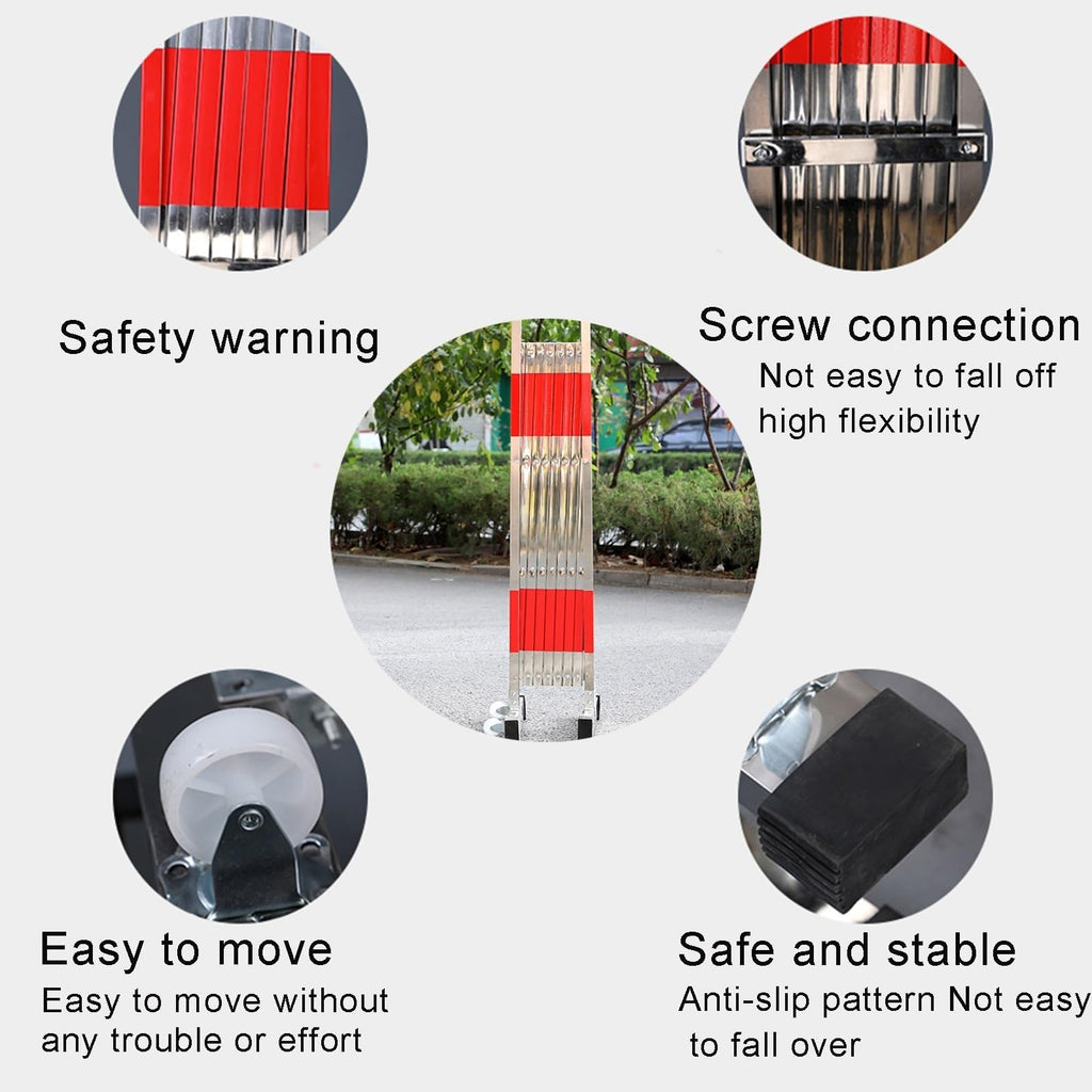 Adjustable Retractable Pet Safety Guardrail - Durable Stainless Steel Traffic Barrier for Garages, Schools, Shopping Malls, Outdoor Use - Secure Your Pets & Enhance Safety