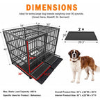 54" Heavy Duty Dog Crate, Indestructible Kennel for Giant Dogs