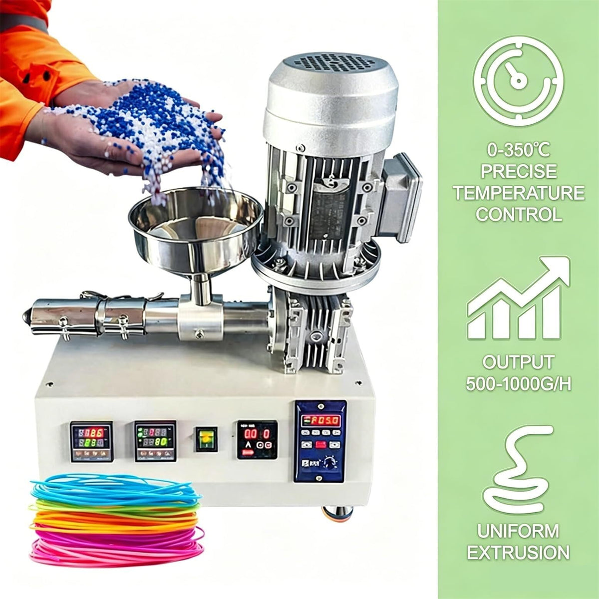3D Printer Filament Maker Machine, Extruder for Home Lab, 0-350°C Temperature Range, Compatible with PE ABS TPU PET for Custom Printing