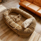ALLC Dog Bed Creative Kennel Winter Warm Removable and Washable Large Sponge Mat Human Sleeping Mat Pet Supplies Cozy Sleeping Pet Bed for Cat and Dog (Color : Khaki, Size : 165 * 100 * 25cm)