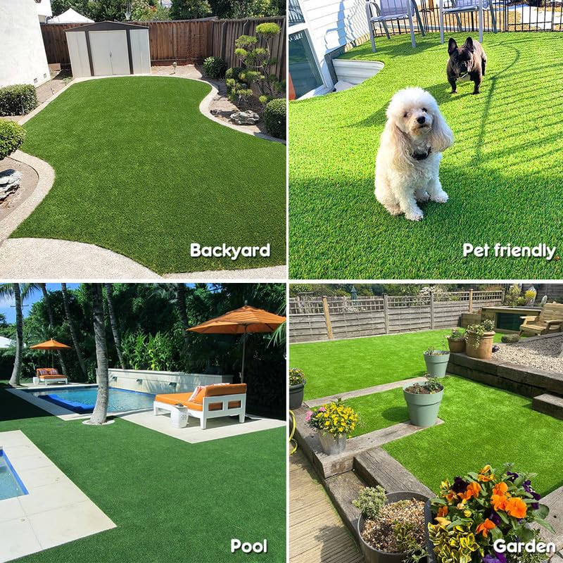 Artificial Grass 0.8 Inch Fake Turf Customizable Size 7FT x 73FT