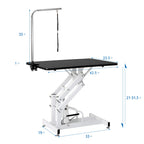 42" Z-Lift Hydraulic Dog Cat Pet Grooming Table Heavy Duty Big Size with Adjustable Arm Noose