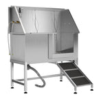Aptliton 50 Inch Stainless Steel Dog Grooming Tub with Ramp Right Door
